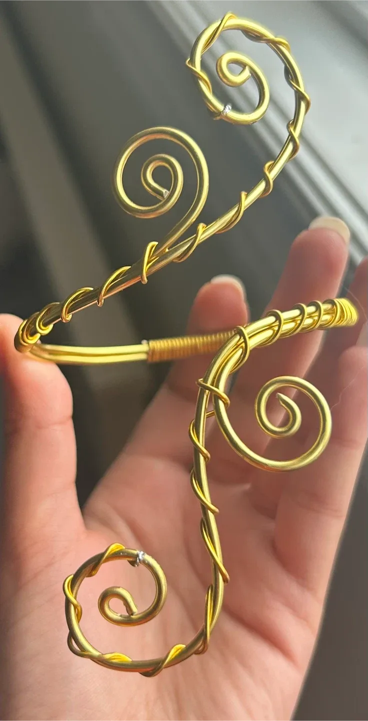 Handmade Gold Wire Cuff Bracelet arm cuff image indicator(10)