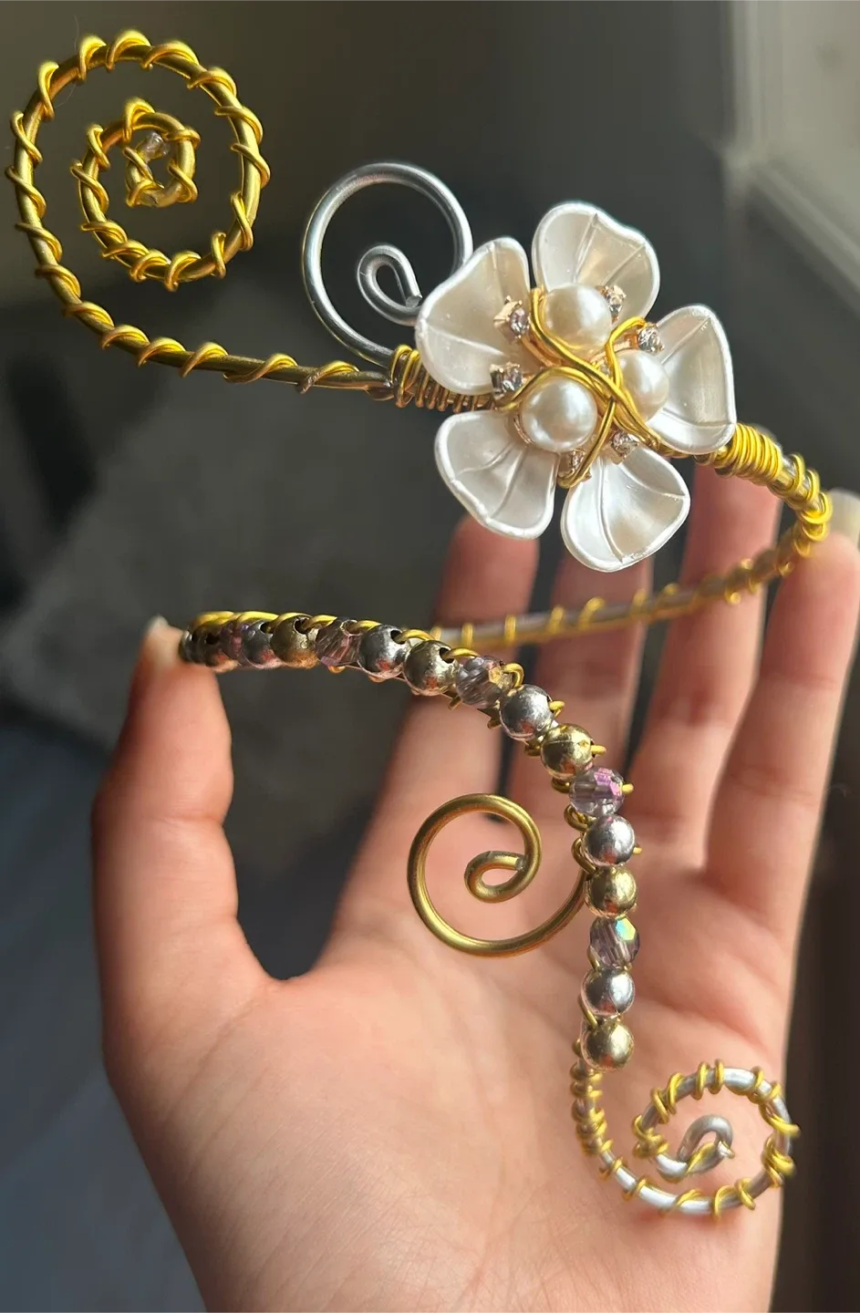 Handmade Gold Wire Cuff Bracelet arm cuff image indicator(9)