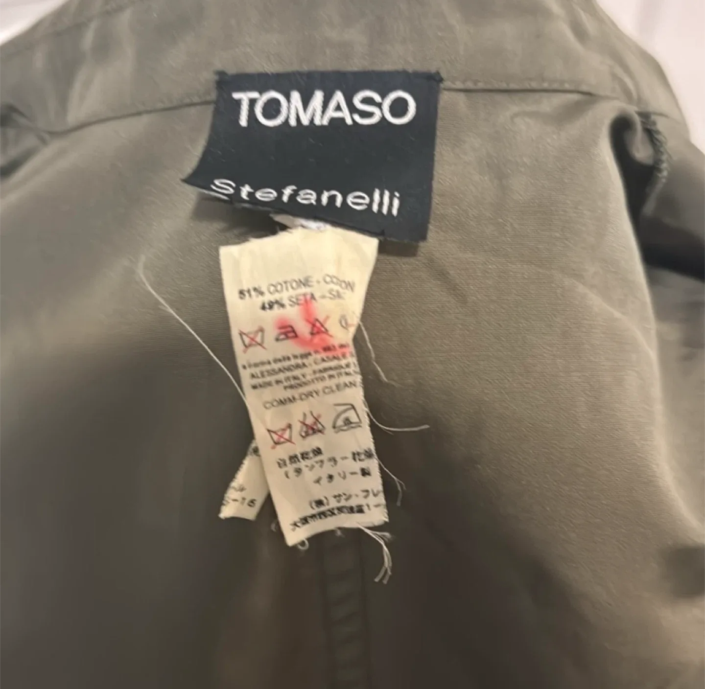 Tomaso stefanelli vintage cotton x silk military jacket image indicator(7)