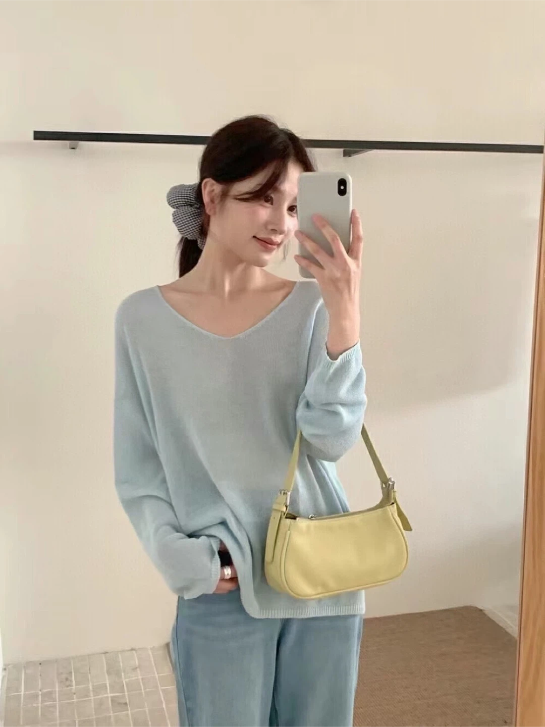 V-Neck Linen knit top - photo 4