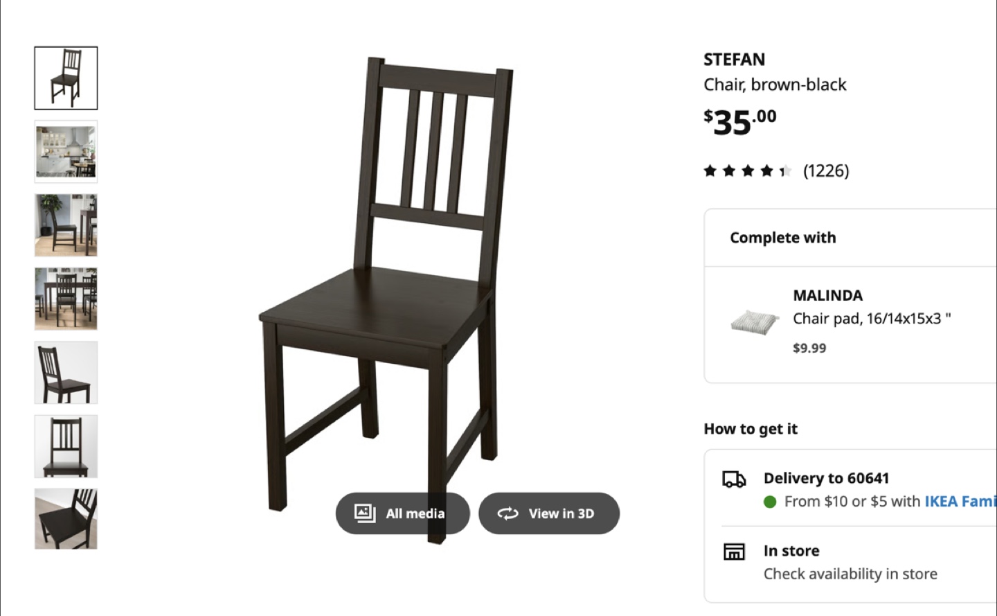 Set of 4 IKEA Stefan Dining Chairs - photo 5
