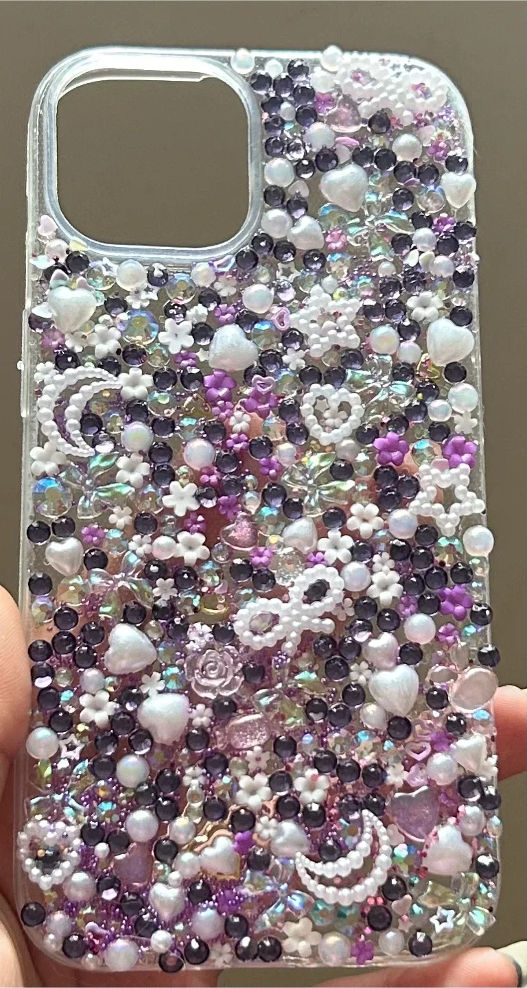 Decorated Purple iPhone Case for iPhone 15 thumbnail