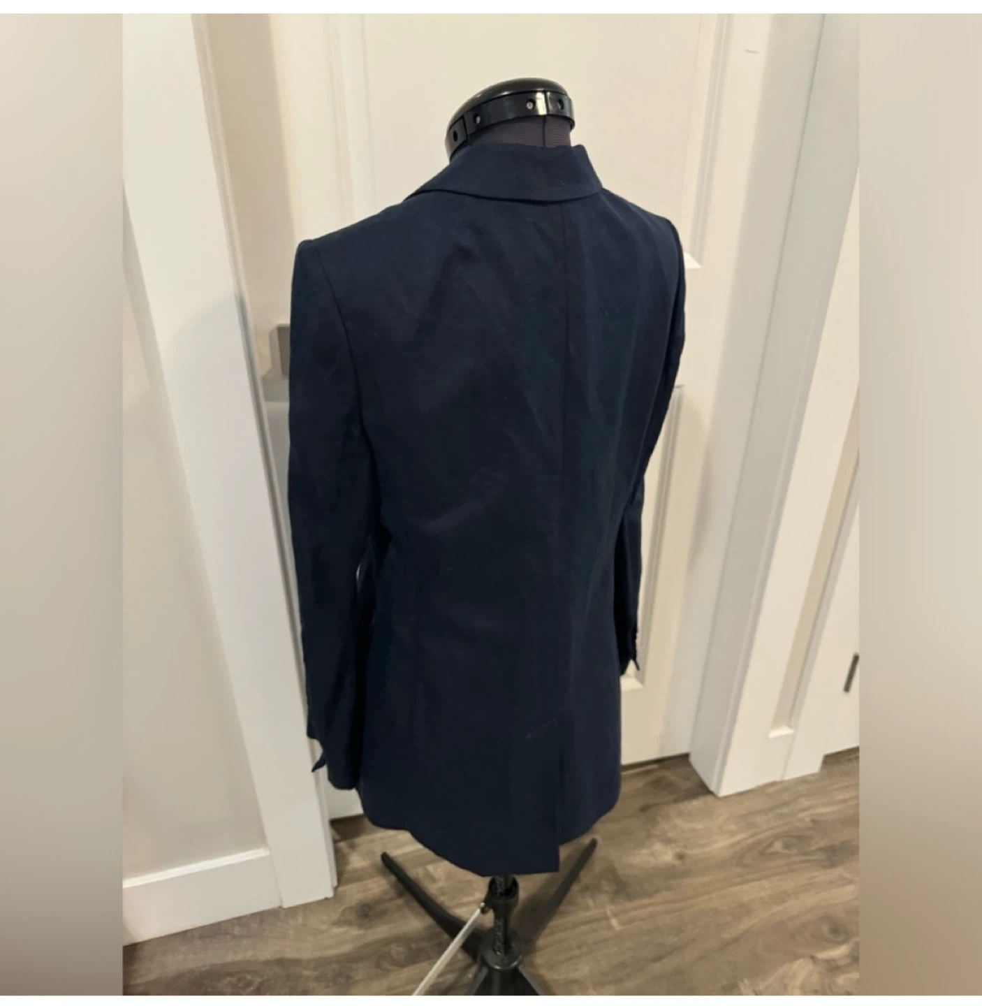 Donna karan black linen & cotton navy blue blazer - photo 4