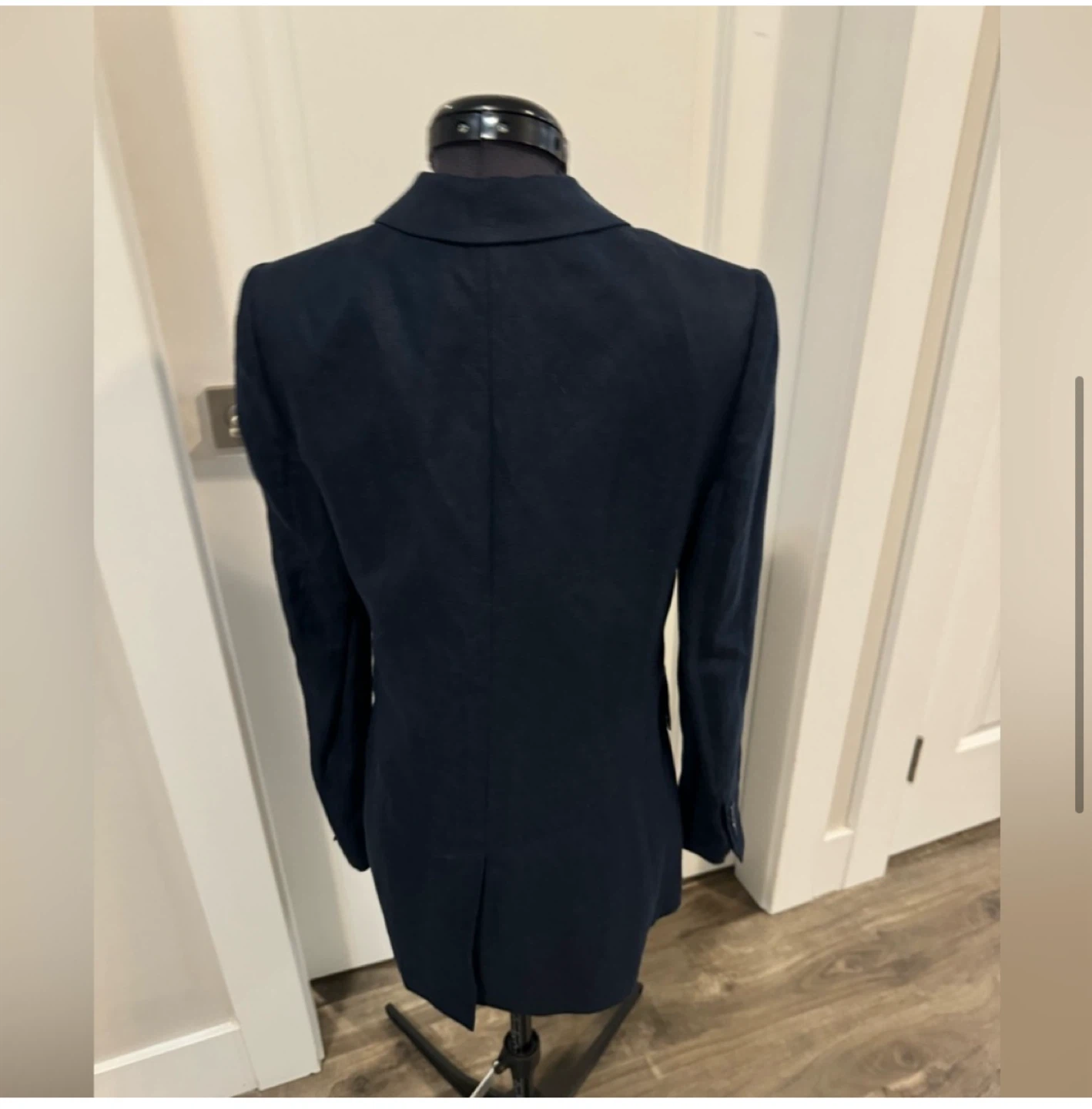 Donna karan black linen & cotton navy blue blazer - photo 3