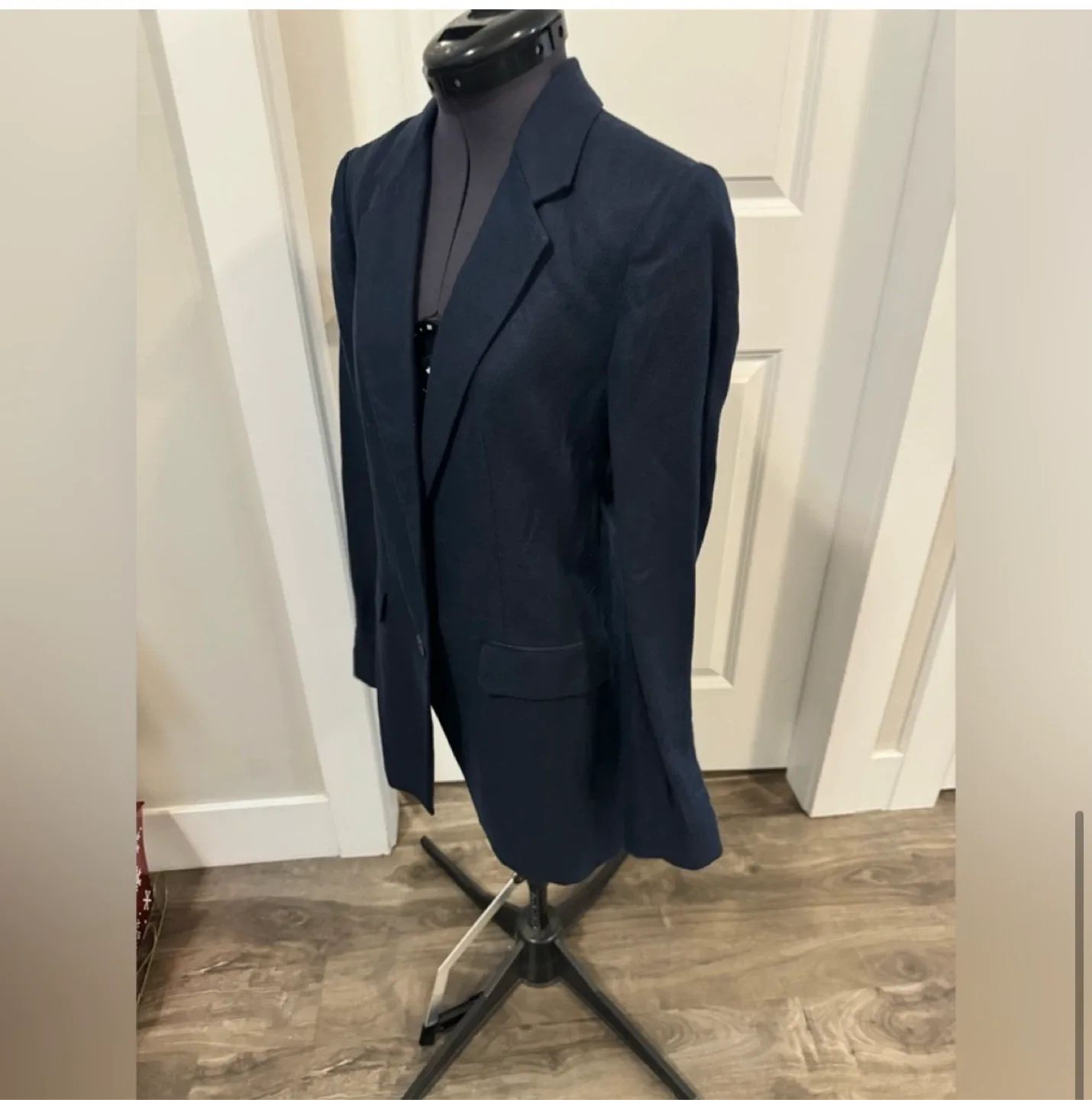 Donna karan black linen & cotton navy blue blazer image indicator(5)