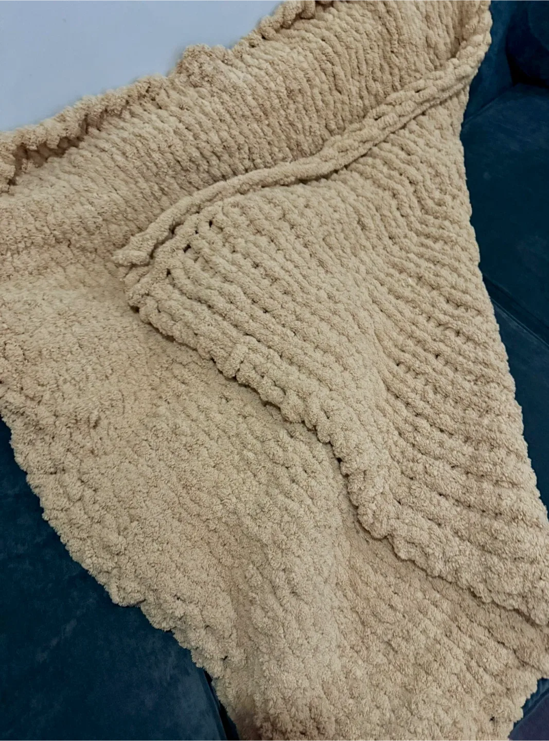 Cozy Beige Chunky Knit Blanket image indicator(4)