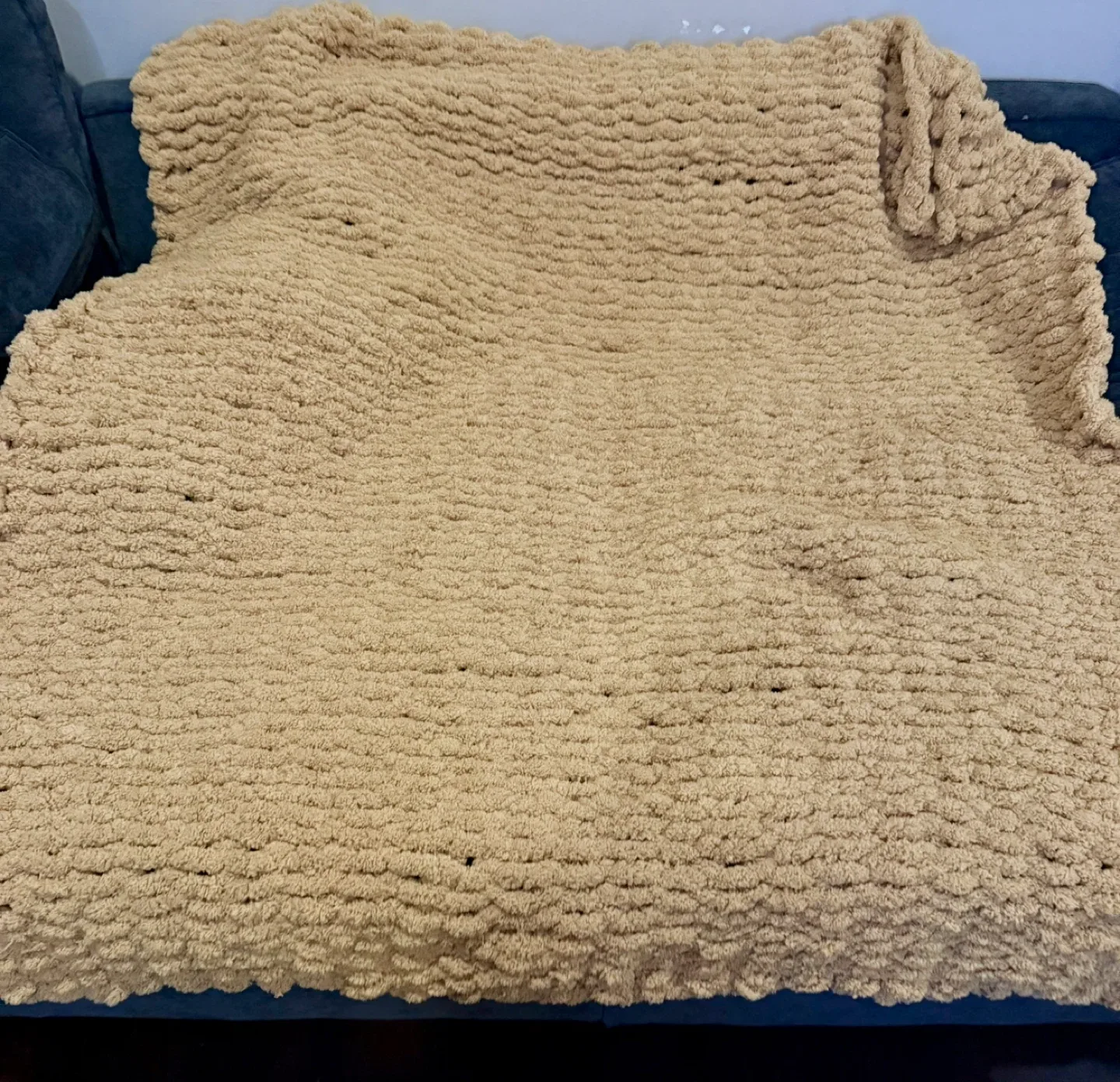 Cozy Beige Chunky Knit Blanket image indicator(6)