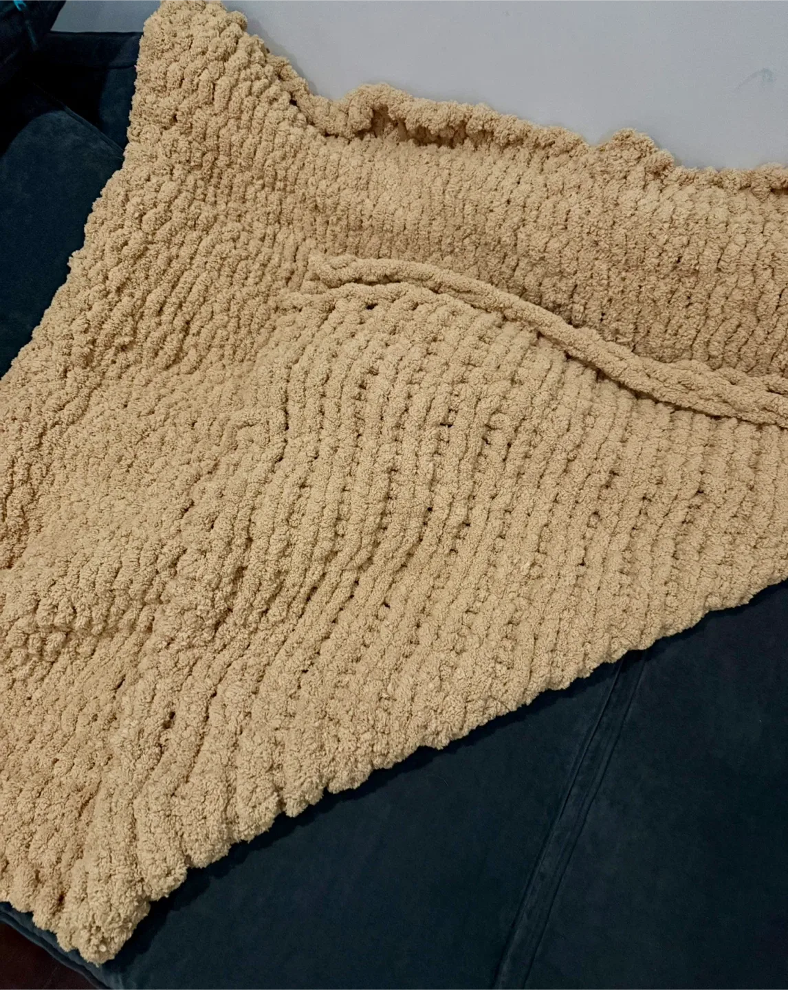 Cozy Beige Chunky Knit Blanket image indicator(3)