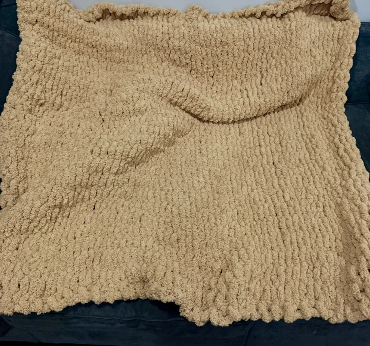 Cozy Beige Chunky Knit Blanket image indicator(2)