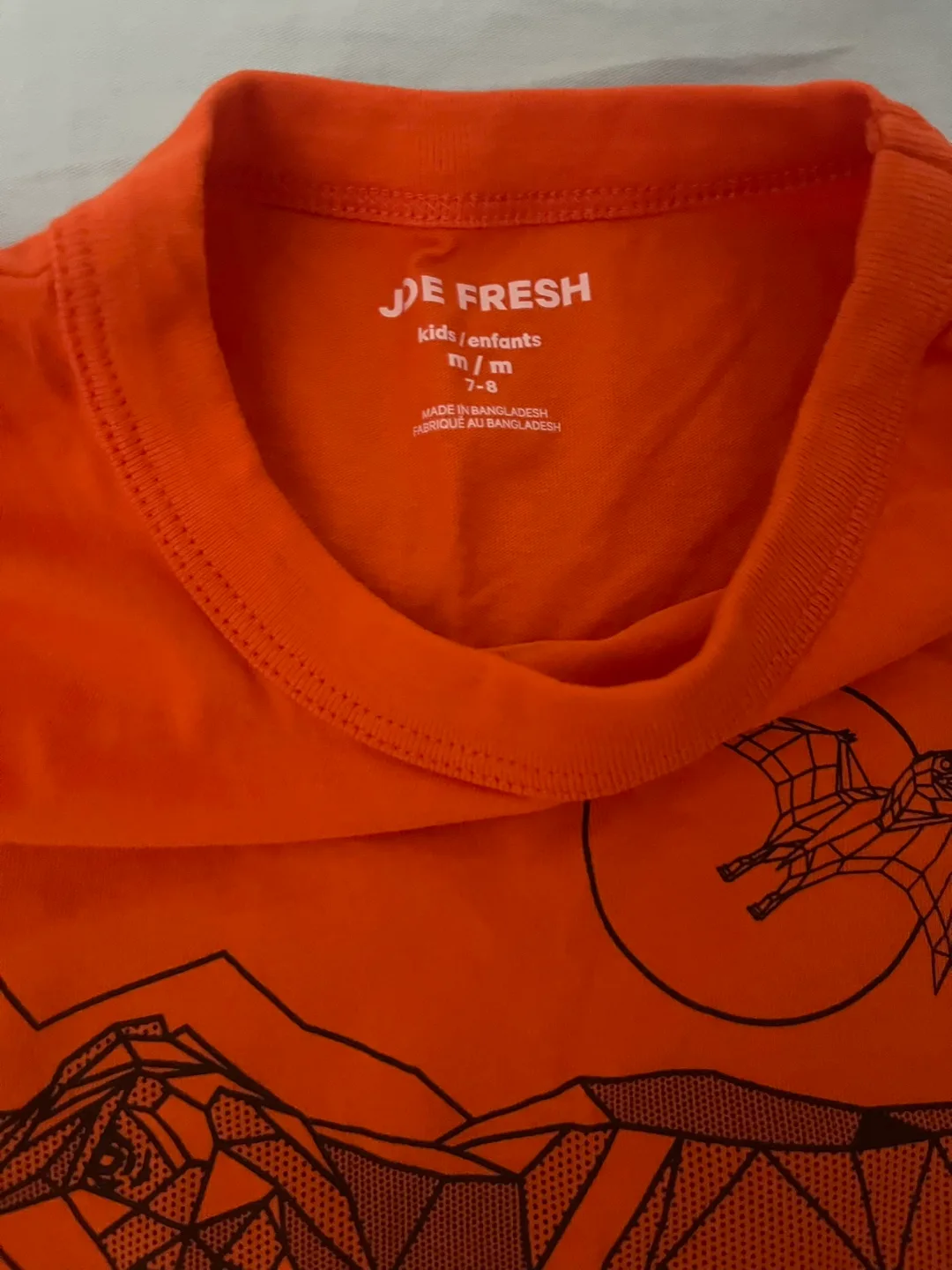 Joe Fresh Kids Orange Dinosaur Long Sleeve - Size 7/8 image indicator(2)