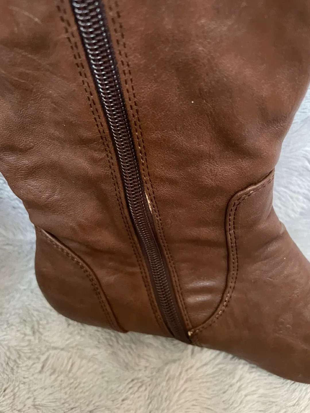 Brown Knee High Wedge Boots image indicator(3)