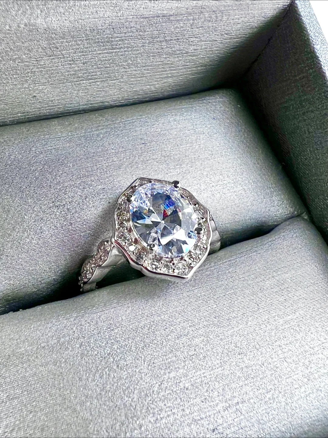 Ladies Sterling engagement style ring size 5 thumbnail