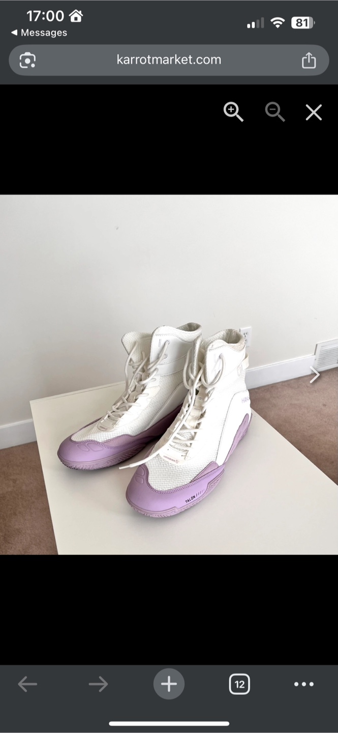 Hayabusa White/Lilac Boxing Shoes (Size US 10)