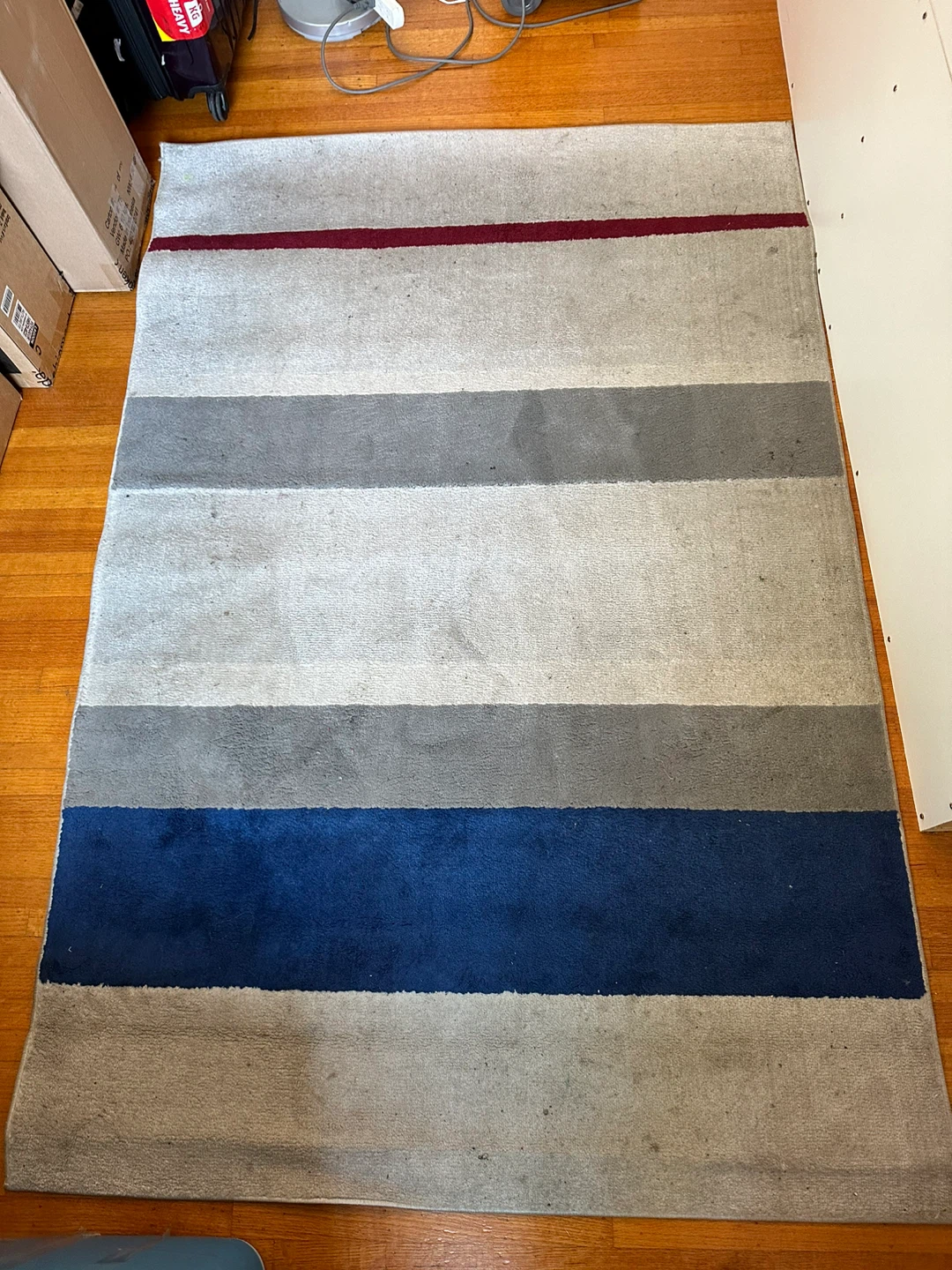 Striped Area Rug - Blue, Grey, Red ikea