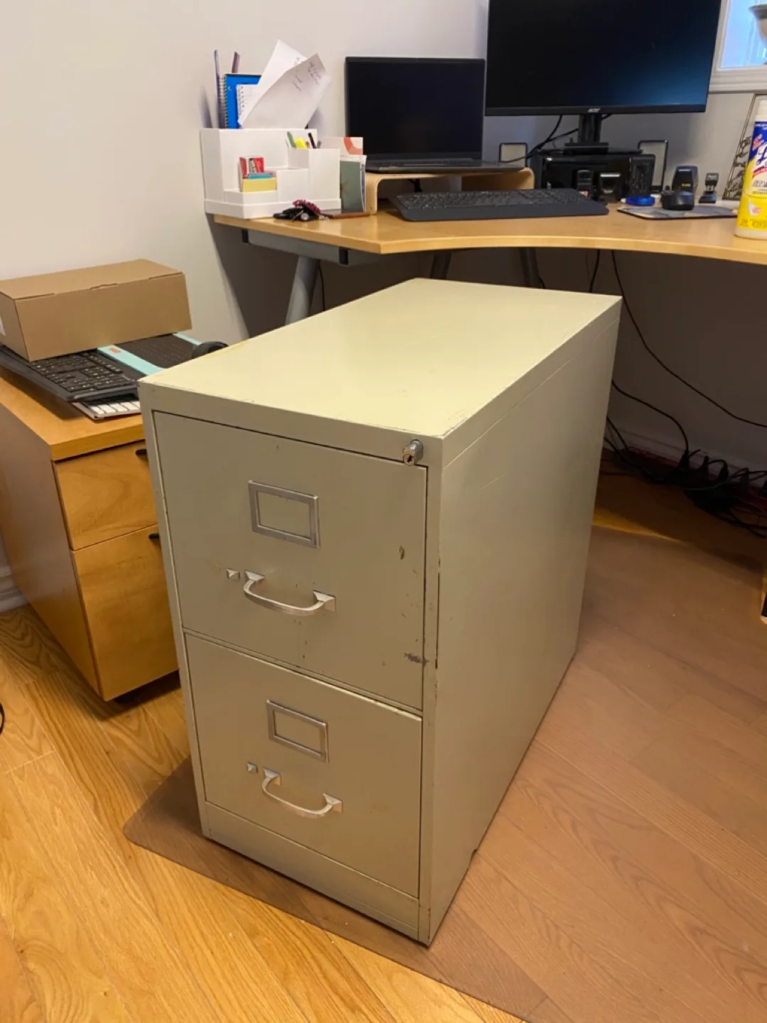 Filing Cabinet - Beige Metal thumbnail