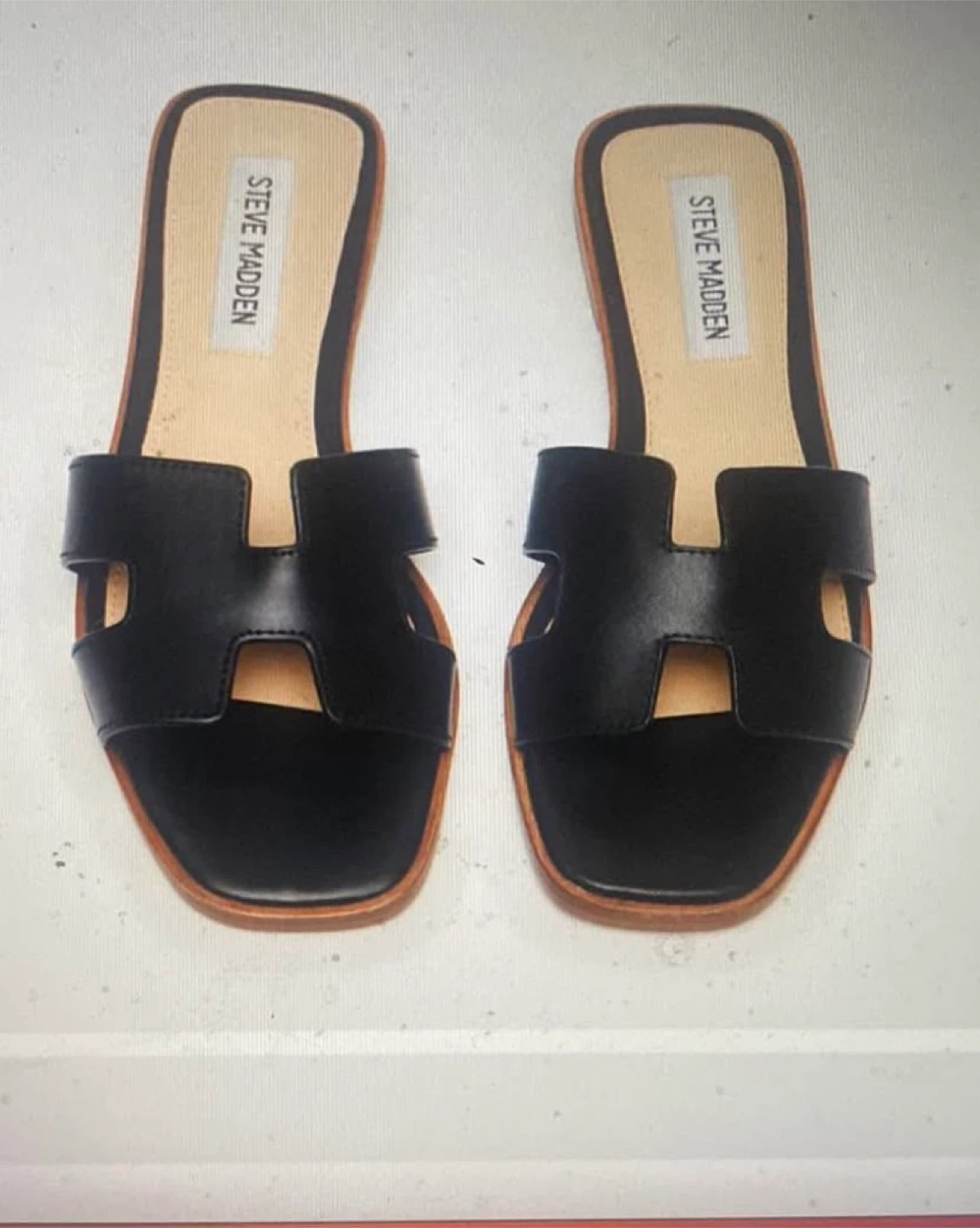 Steve Madden Black Leather Sandals