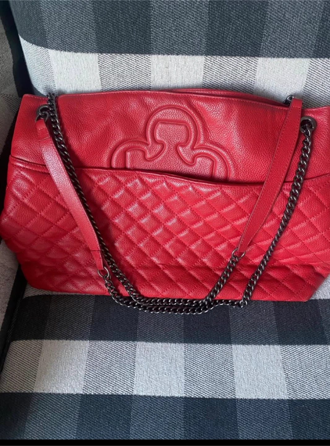 Tory Burch Red Leather Shoulder Bag