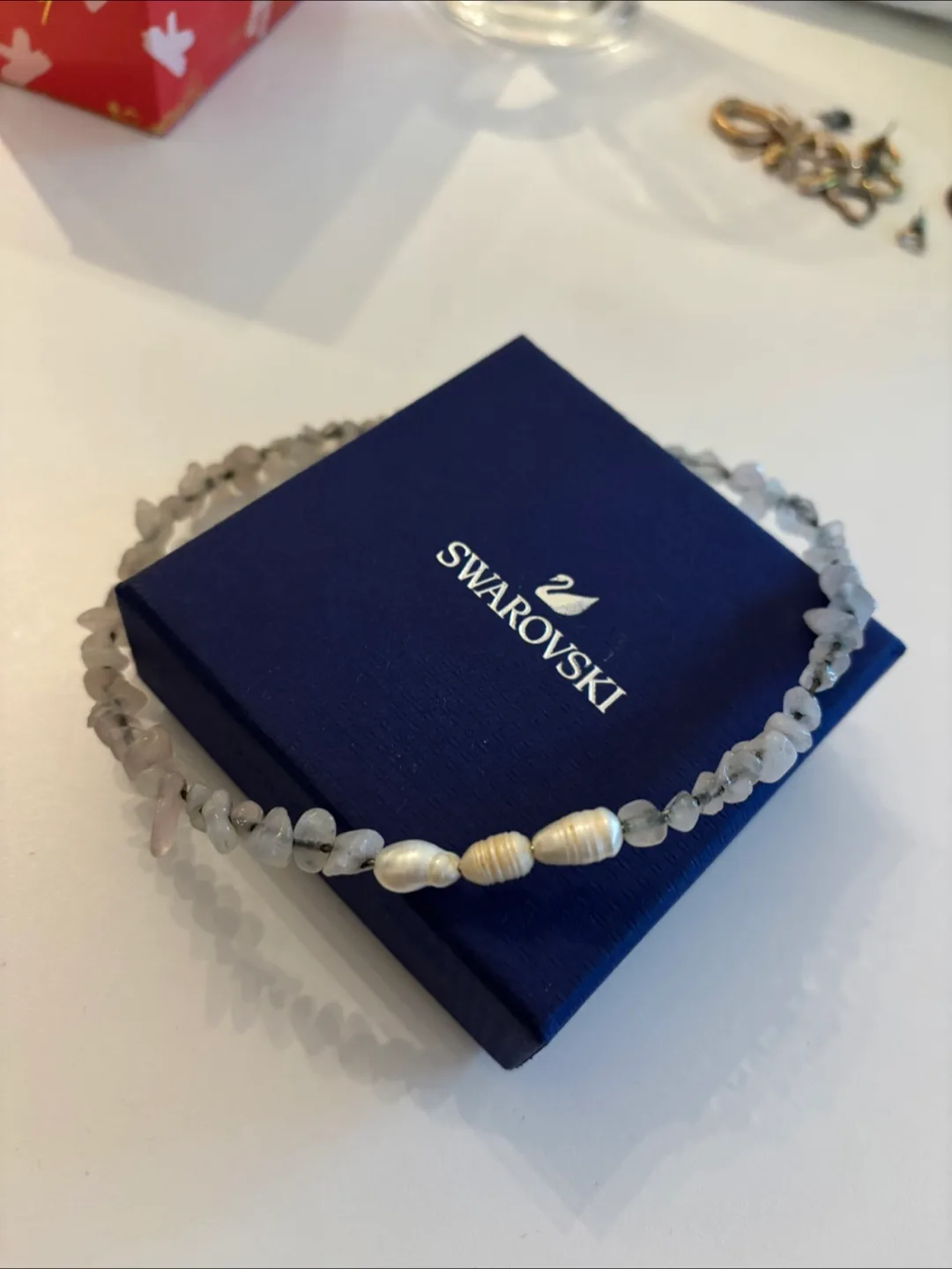 Handmade Necklace - Pearl and Stone thumbnail