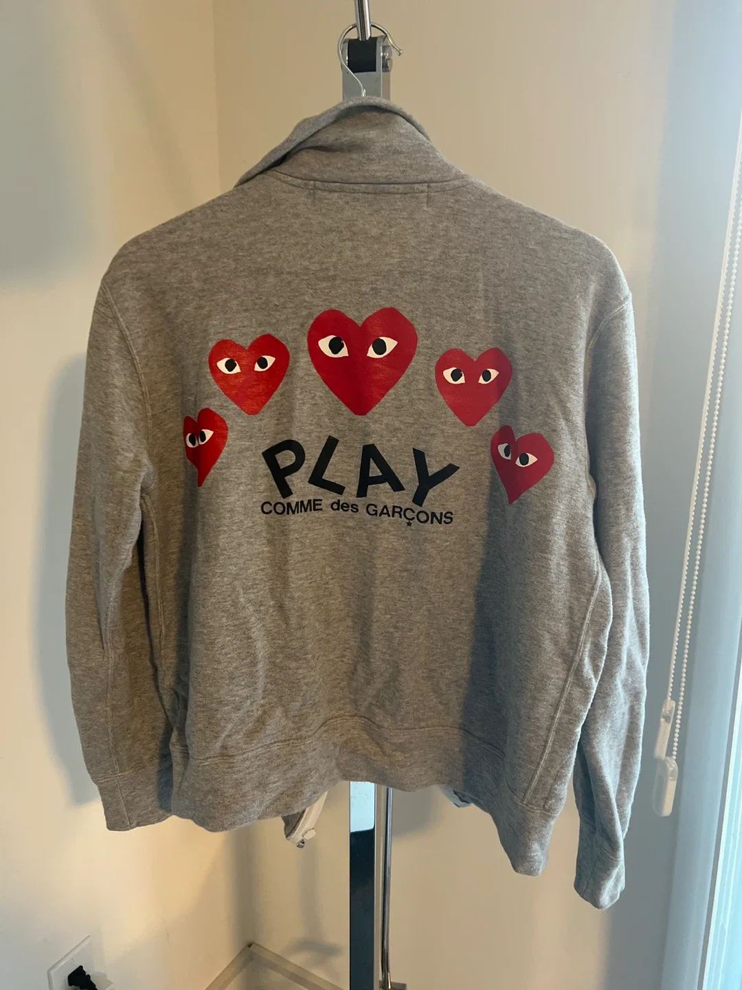 Comme des Garçons PLAY Grey Zip Jacket - Size small image indicator(3)