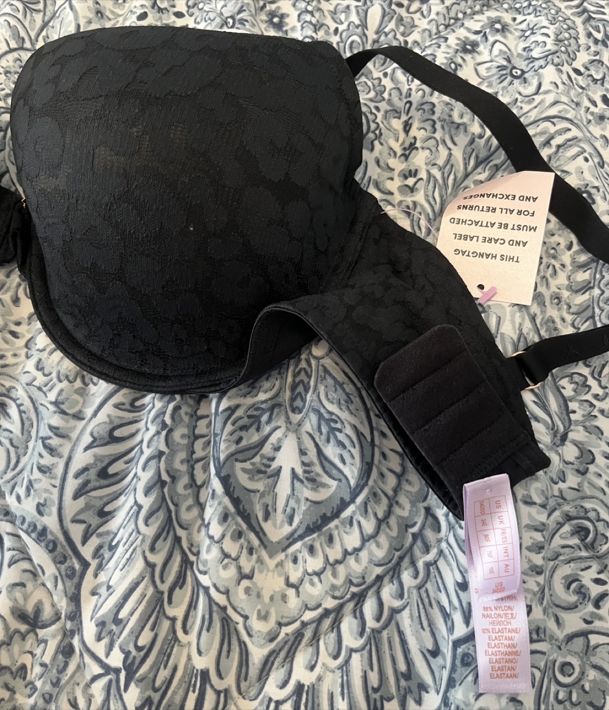 NWT Savage X Fenty Black Leopard-print Bra, 34DDD - photo 4