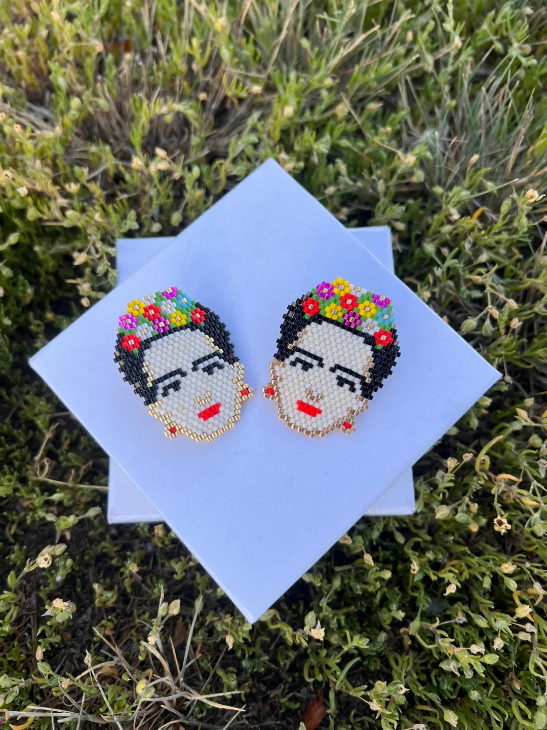 Frida Kahlo Beaded Earrings thumbnail