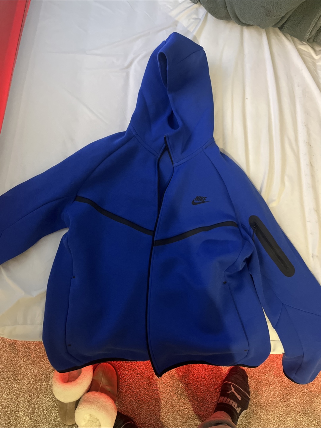 Nike Tech Fleece Full Zip Hoodie - Blue, Size M