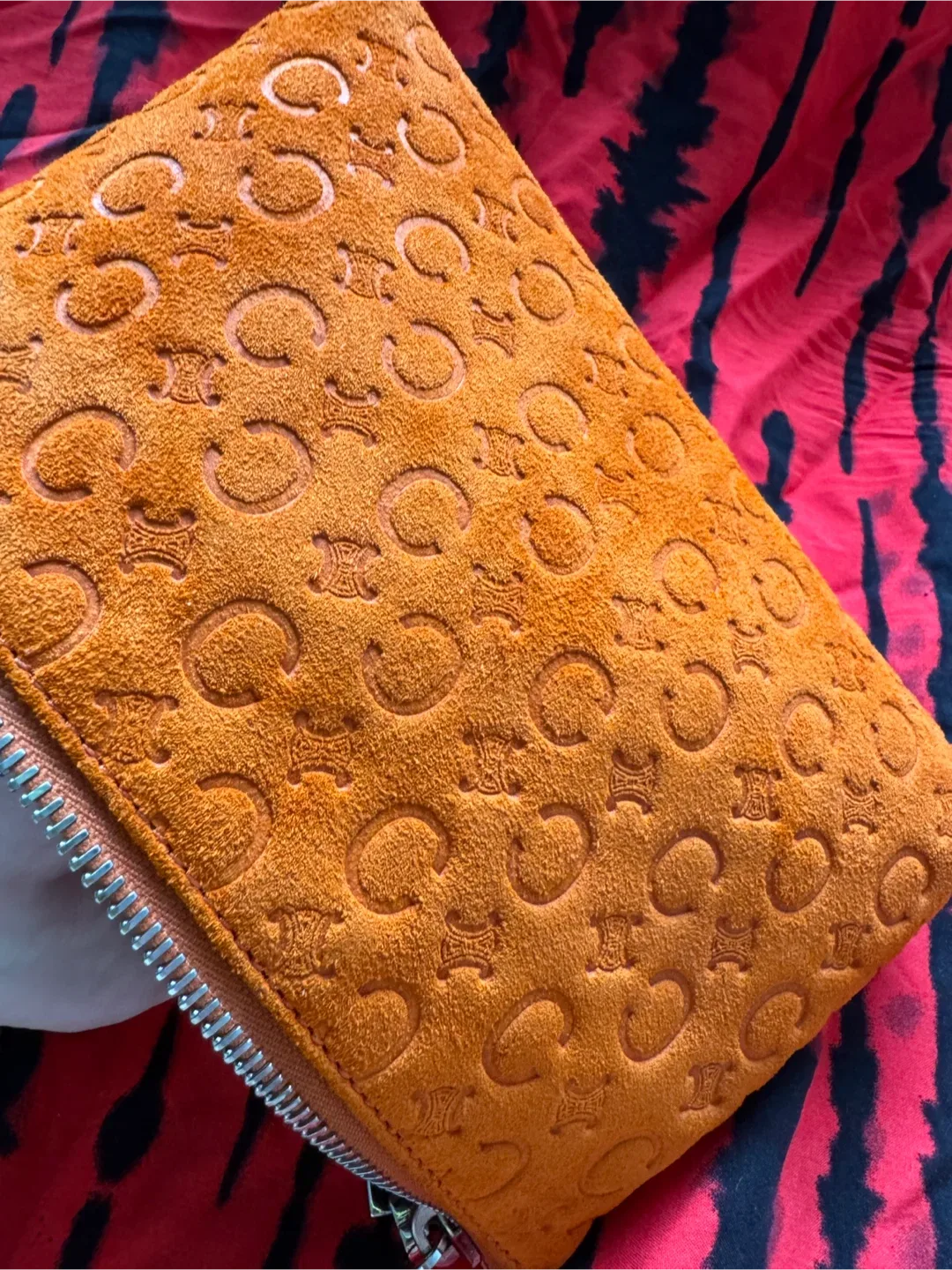 Celine  Macadam Accessories Cosmetic Pouch Purse Suede image indicator(8)