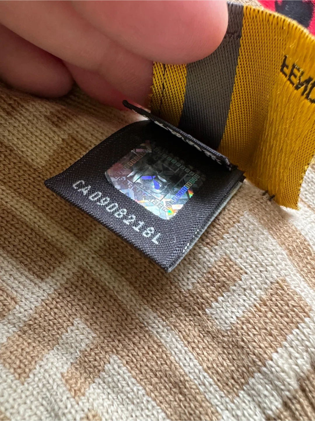 Fendi Zucca FF Monogram Wool Beige Scarf image indicator(5)