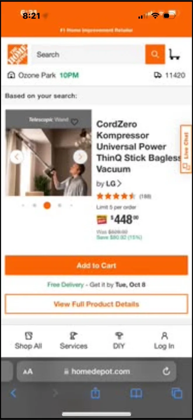 LG CordZero Kompressor Stick Vacuum image indicator(2)