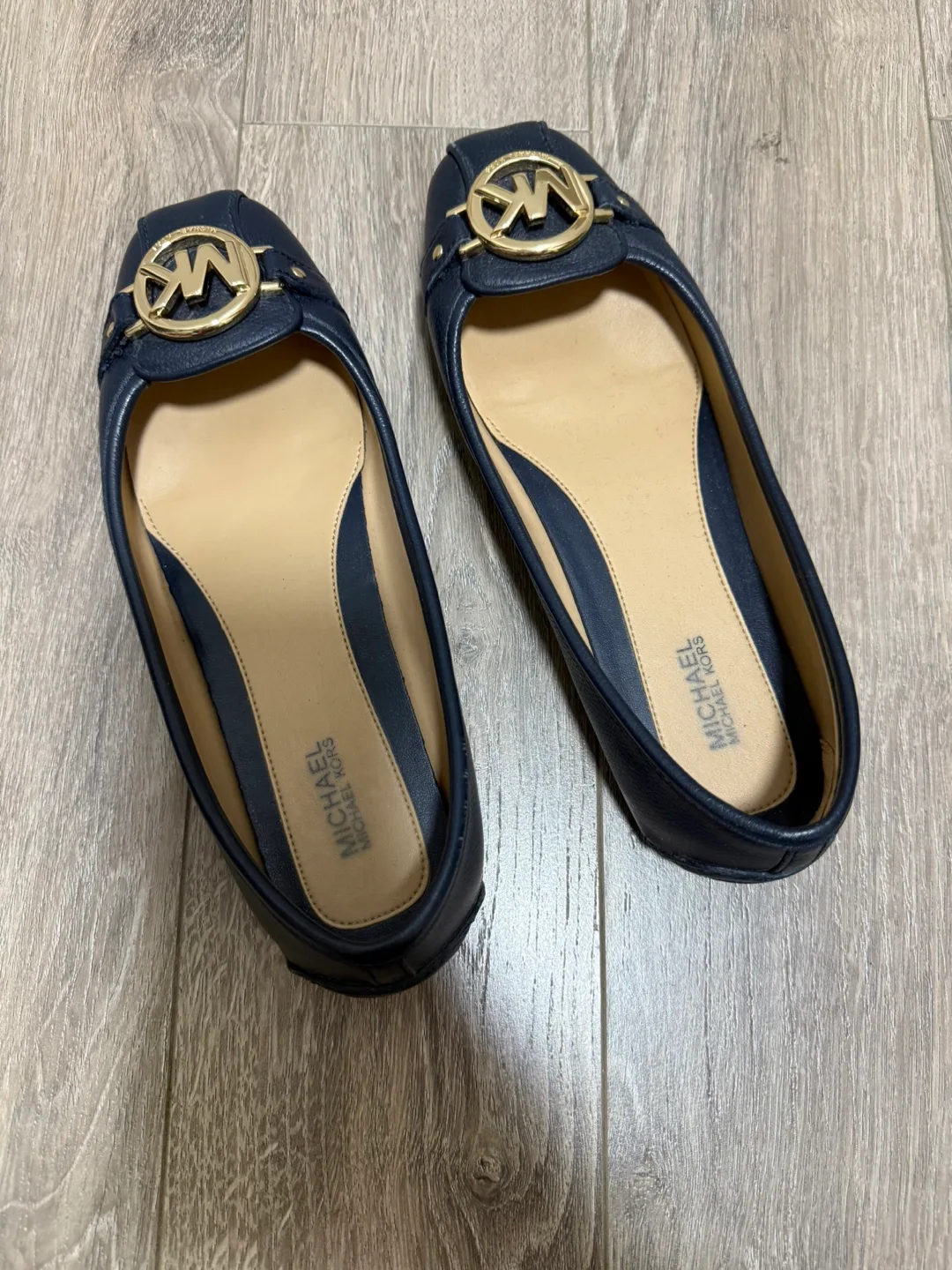 Michael Kors Navy Ballet Flats, Size 6 image indicator(2)
