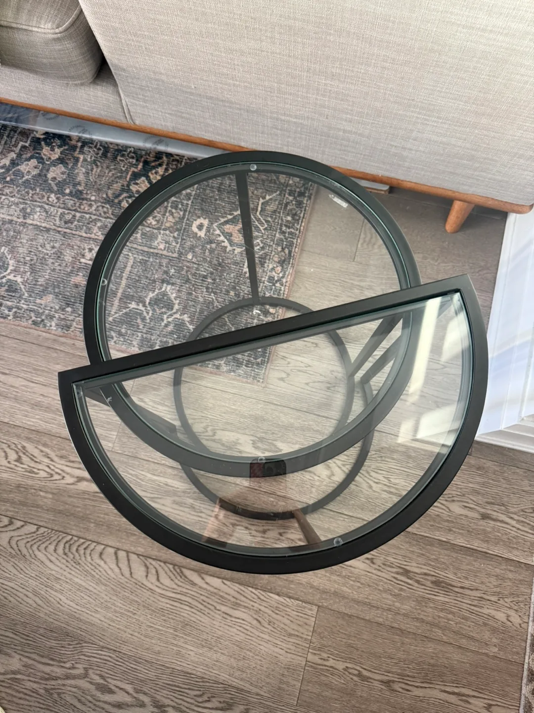 Glass Top Nesting Tables - Black Metal Frame thumbnail