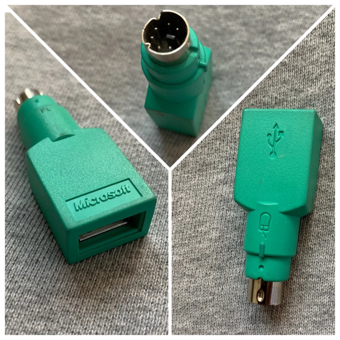 Microsoft PS/2 to USB Adapter - Green thumbnail