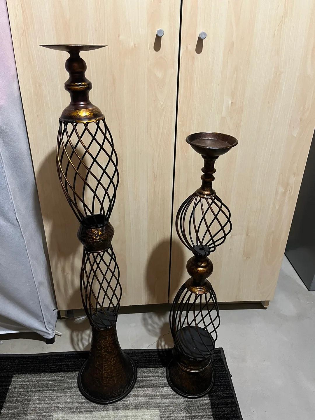 Decorative Metal Candle Holders - Set of 2 thumbnail