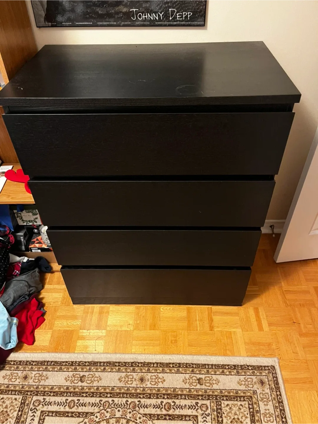 IKEA Malm Black-Brown 4-Drawer Dresser thumbnail