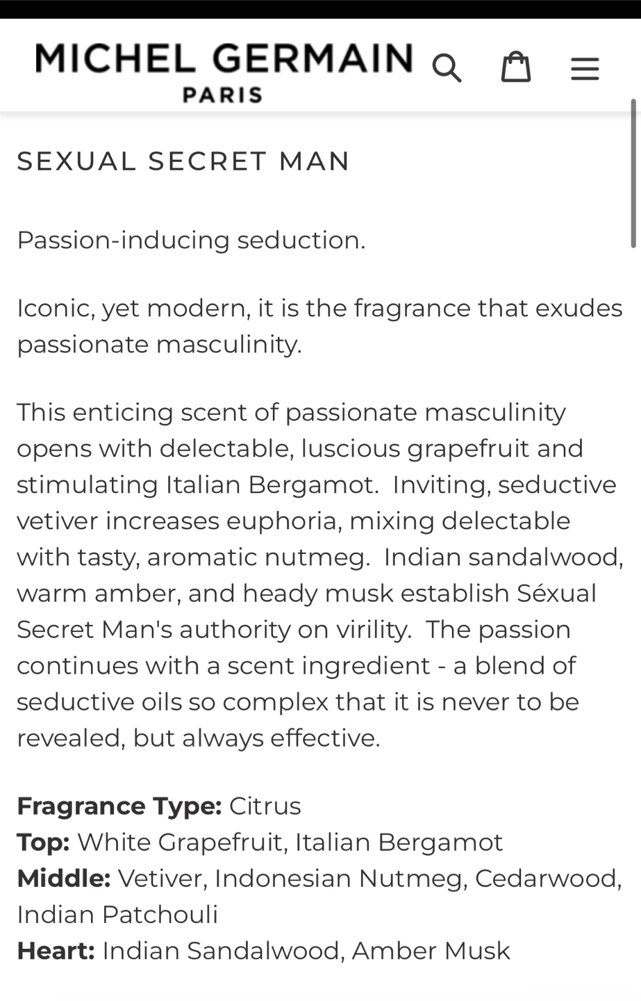 Michel Germain Sexual Secret Man Perfume - photo 3