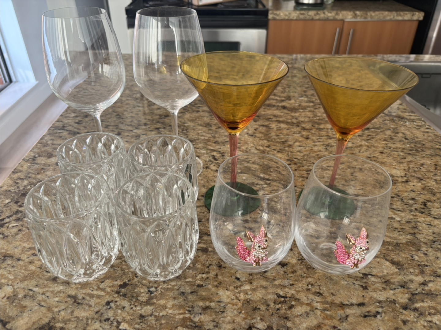 Assorted Wine & Cocktail Glasses