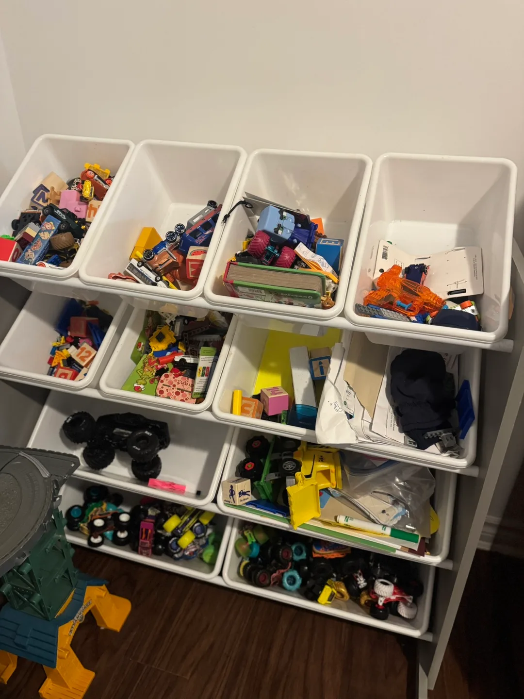 Toy Organizer and Toys