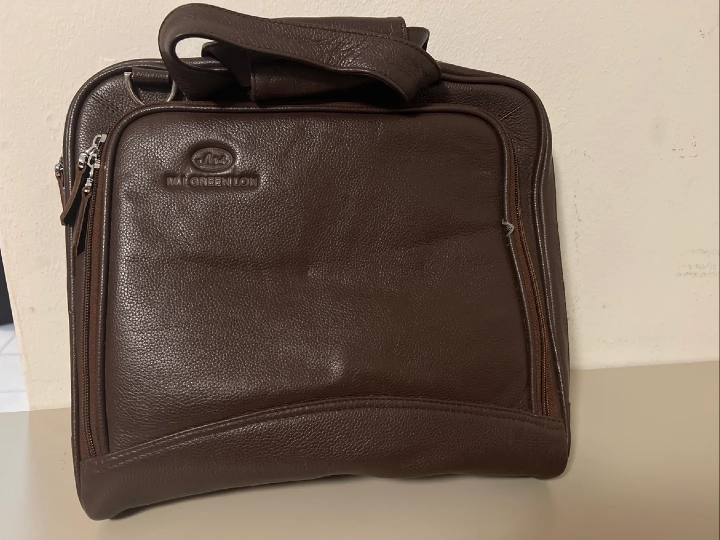 Mat Green Lon Brown Leather Bag 🥕 thumbnail