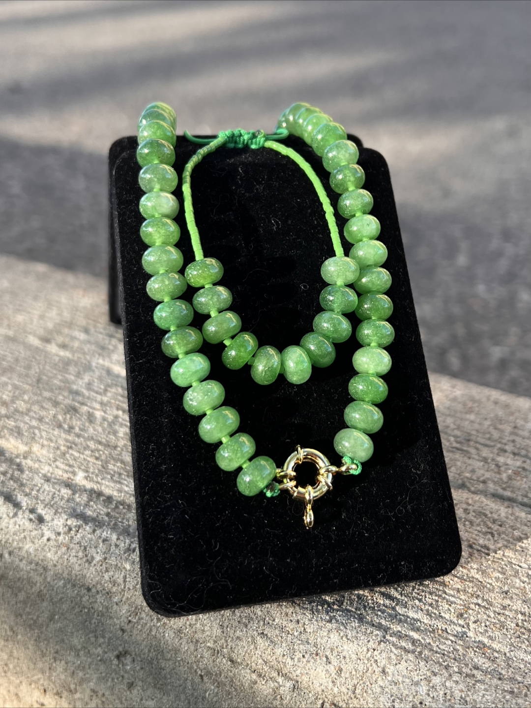 Green Jade Necklace & Bracelet Set - photo 2