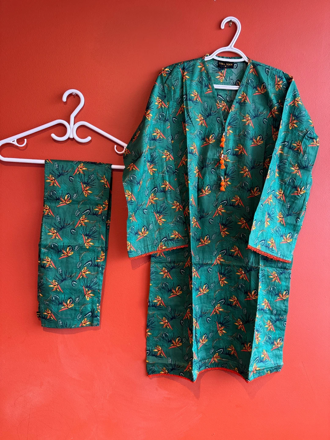 New Zara Noor Green Floral cords