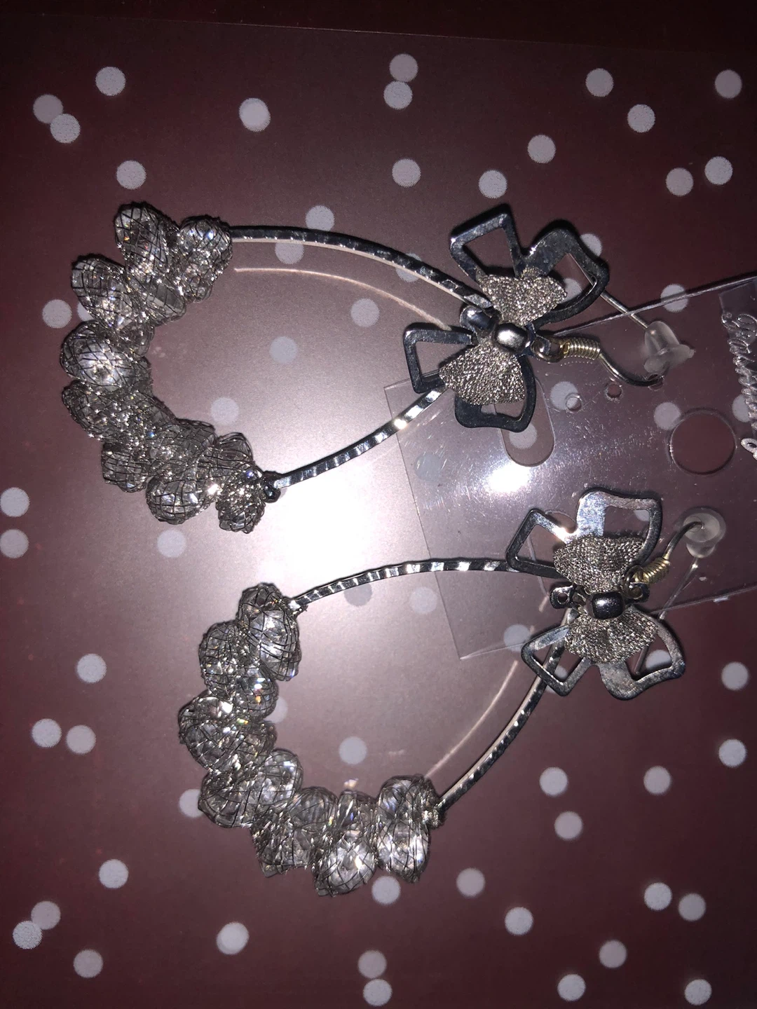 Silver Flower Hoop Earrings - photo 2