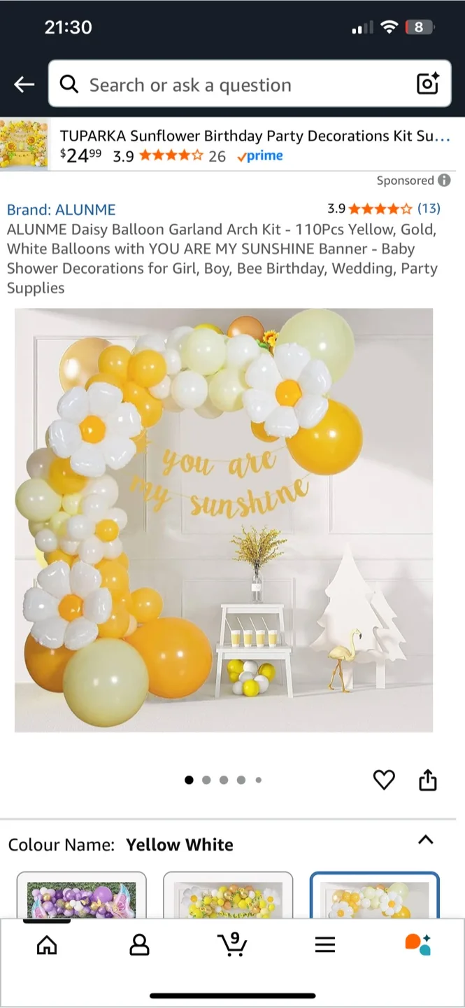 Daisy Balloon Garland Arch Kit  114 pieces thumbnail
