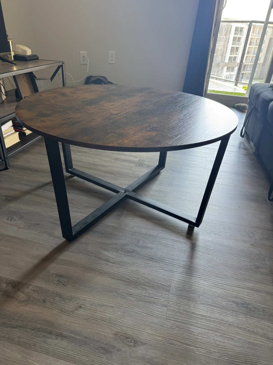 Round Coffee Table - Wood & Metal - photo 2