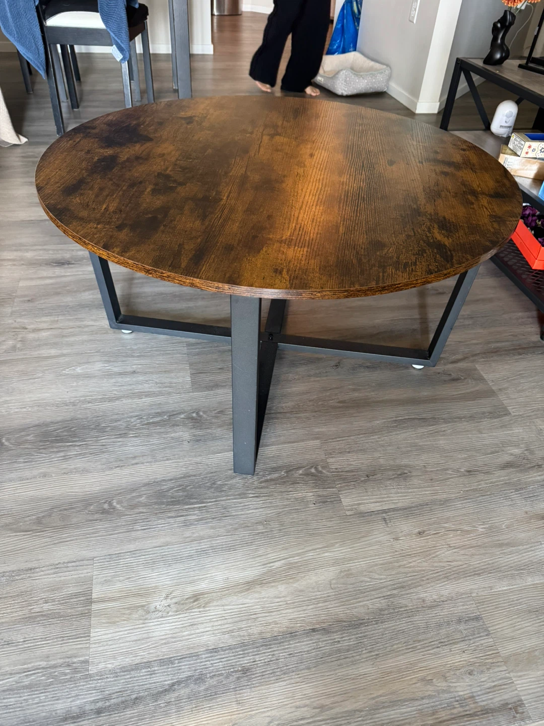 Round Coffee Table - Wood & Metal