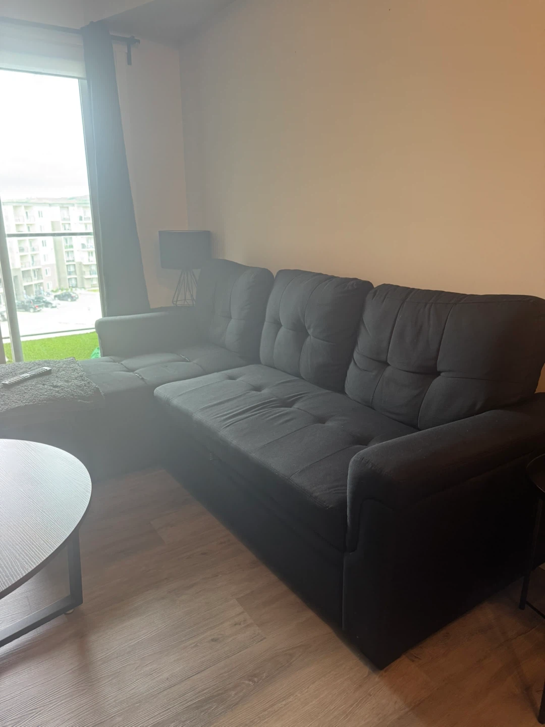 Black Sectional Sofa with Pull-Out Bed - photo 2
