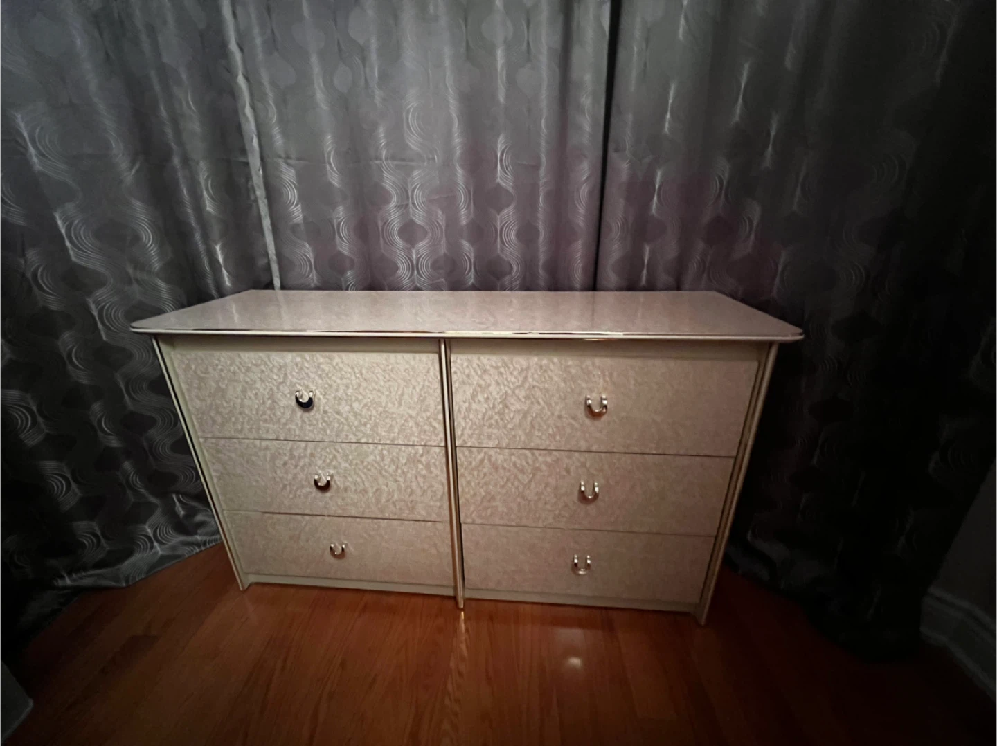 Beige Six Drawer dresser