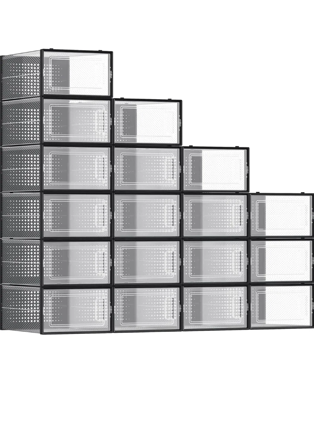 Shoe Storage Boxes - Stackable & Clear- Set Of 18 thumbnail