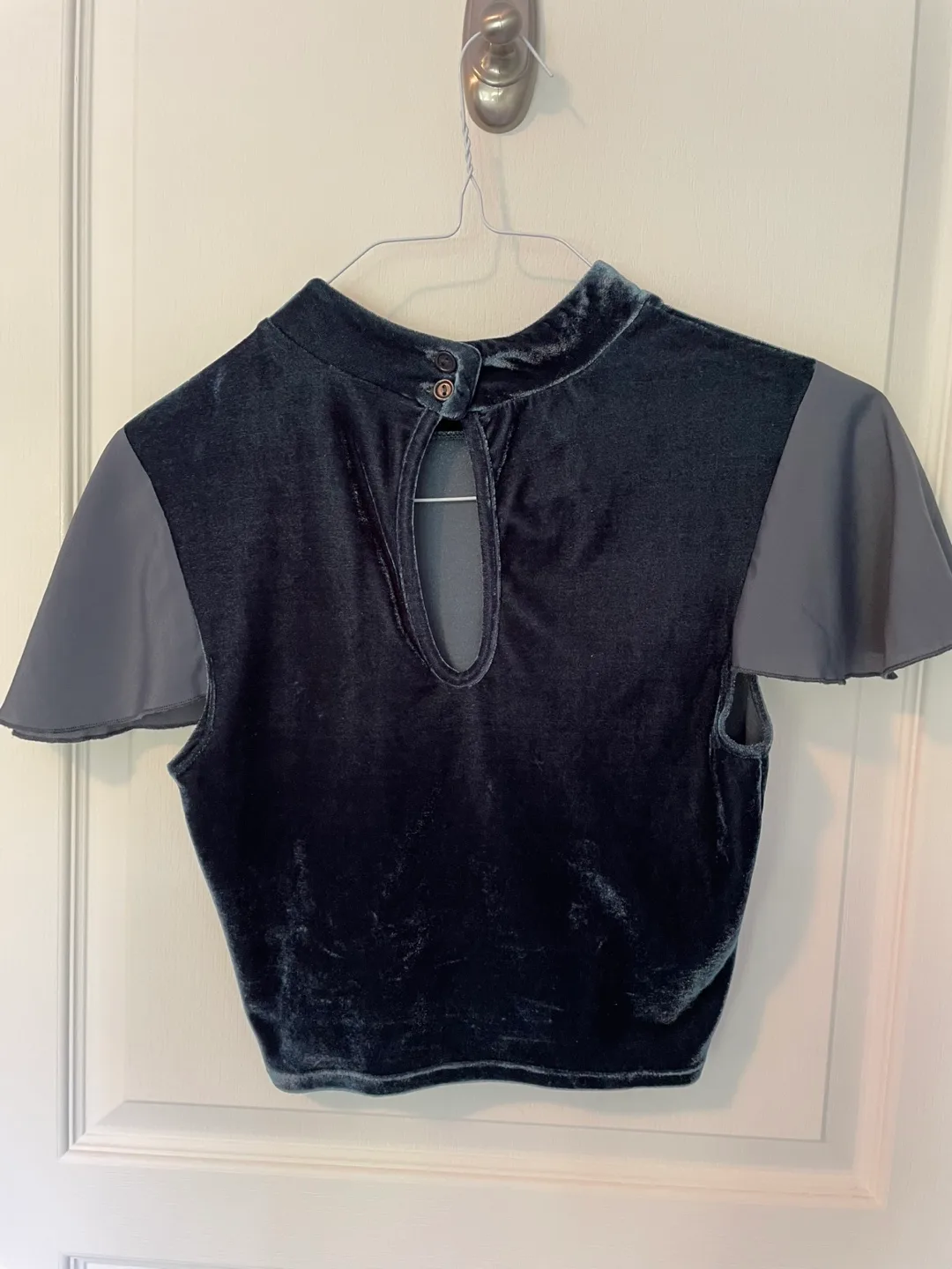 Velvet Crop Top - Blue image indicator(2)