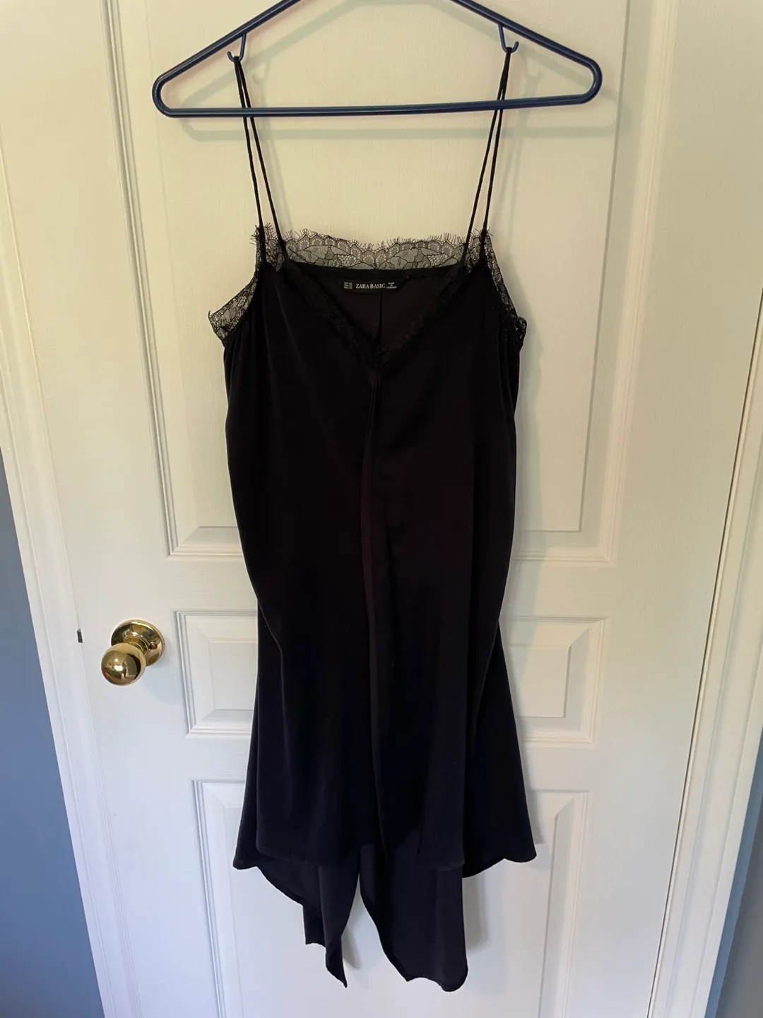 Zara Basic Black Long Lace Cami - Size M image indicator(2)