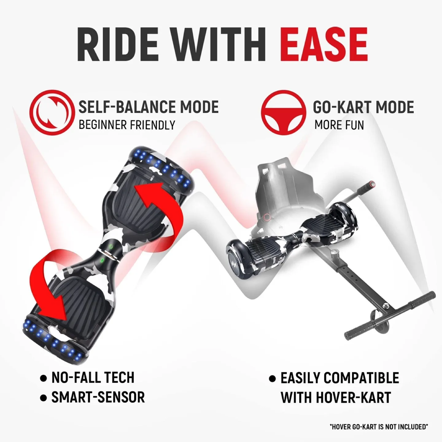 WEELMOTION 6.5" Graffitti Hoverboard w Shining Terrain Wheels image indicator(6)